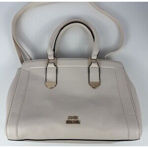 Jones of New York Signature Cream Structured Satchel - Pebbled Handbag JYN